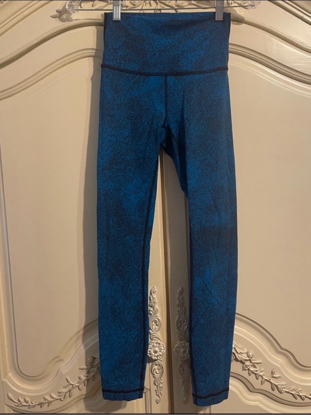 Lululemon Wunder Under Athletica High Rise Jacquard Blue Size 4